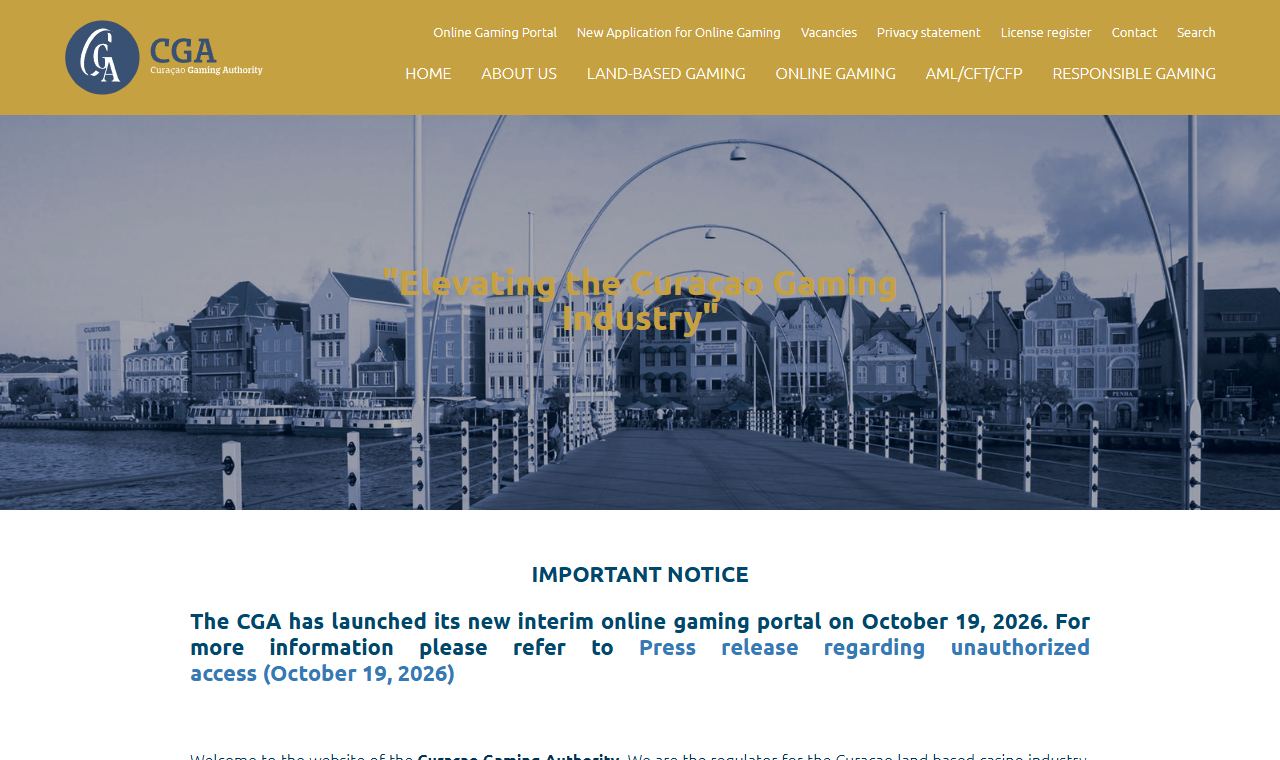 Curaçao Gaming Authority – Website zum regulatorischen Hintergrund von Curaçao-Casinos