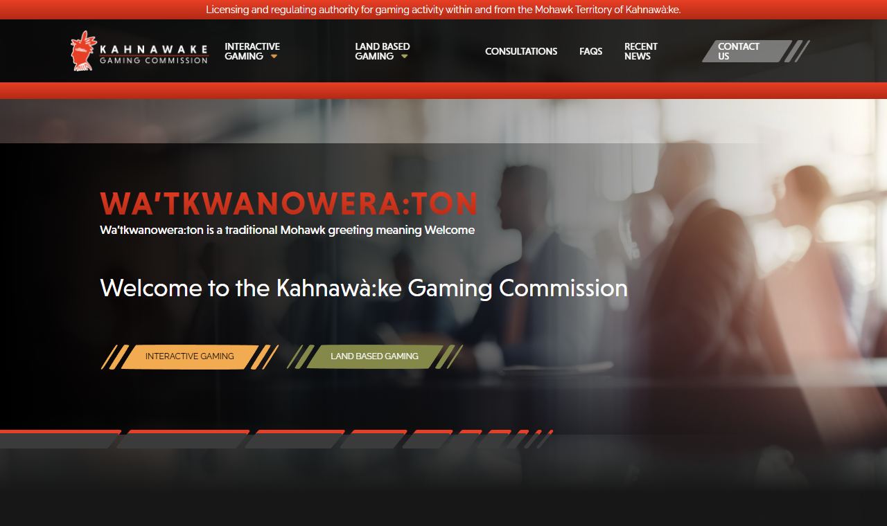 Kahnawake Gaming Commission – Website zum regulatorischen Hintergrund von Kahnawake-Casinos